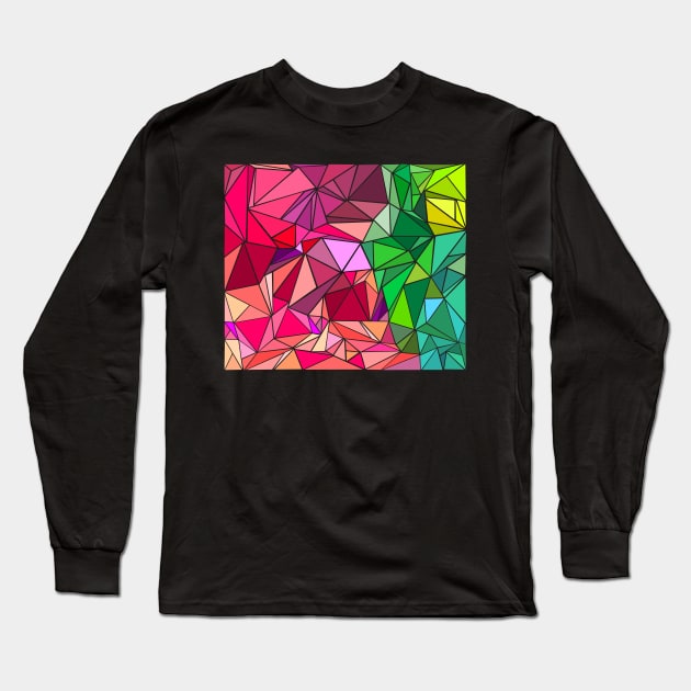 Polygonal Colorful Pattern Long Sleeve T-Shirt by TheArtism